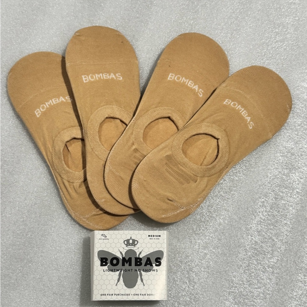 New Bombas Womens Casual Socks NUDE - TAN Medium No Show 4 Ct lot